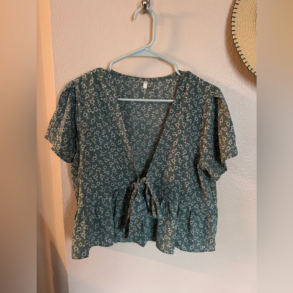Green low cut top